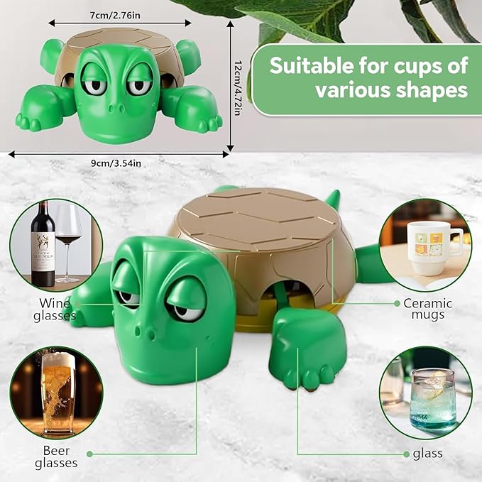 Turtle Cup Holder, Fun Turtle Coaster with Expressive Face, For Home