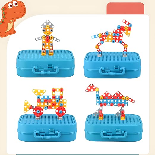 3D Dinosaur & Screw Construction Kit STEM Educational Puzzle Set for Kids